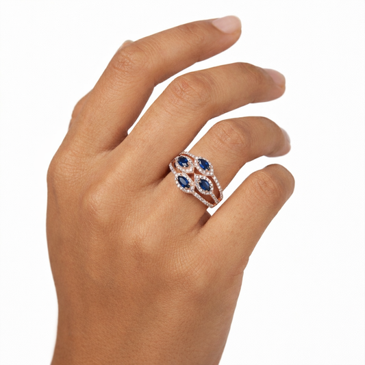 Rose Bluecrest Ring