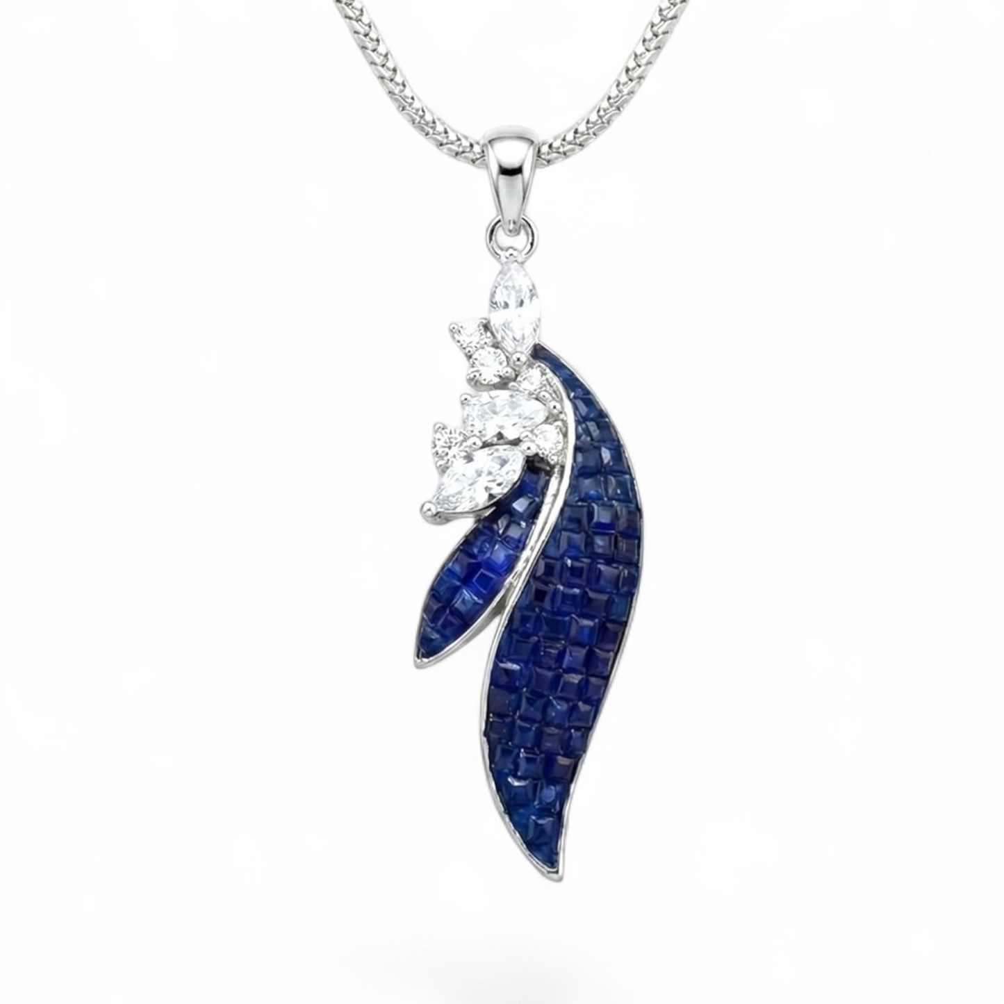 Sapphire Petals Chain Pendant