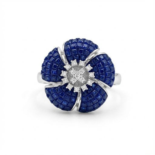 Sapphire Blossom Ring