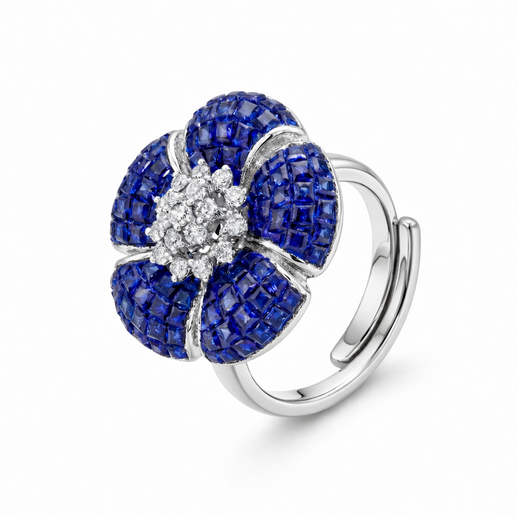 Sapphire Blossom Ring