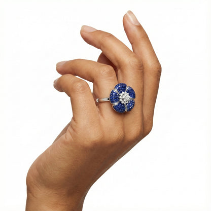 Sapphire Blossom Ring
