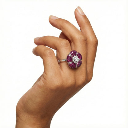 Sapphire Blossom Ring