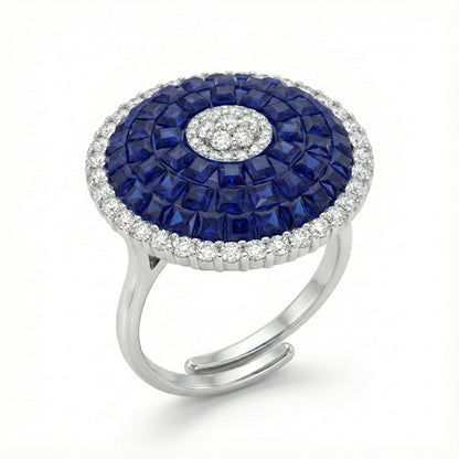 Sapphire Halo Ring
