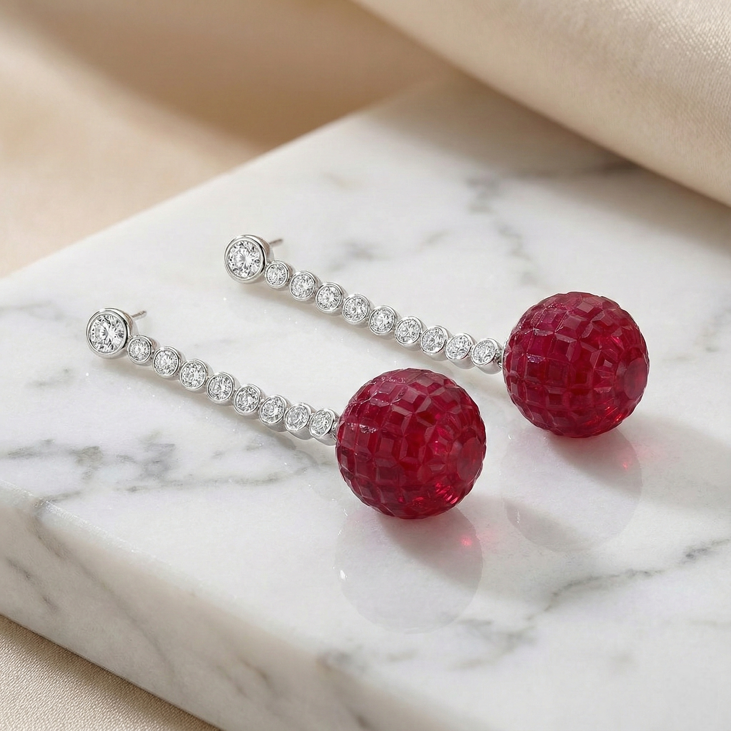 Cherry Sapphire Earrings