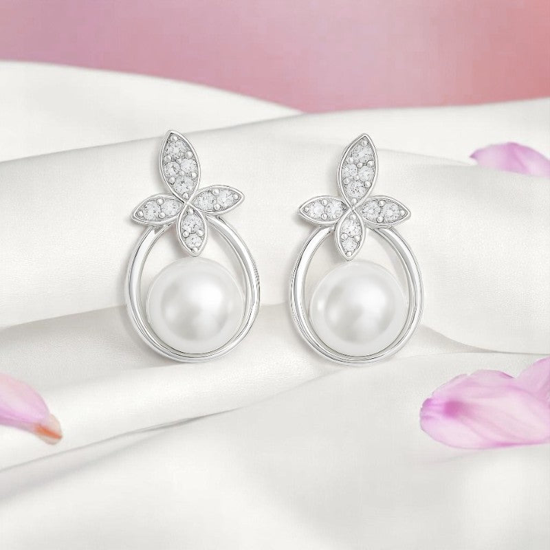 Glitz Fleur Pearl Earrings