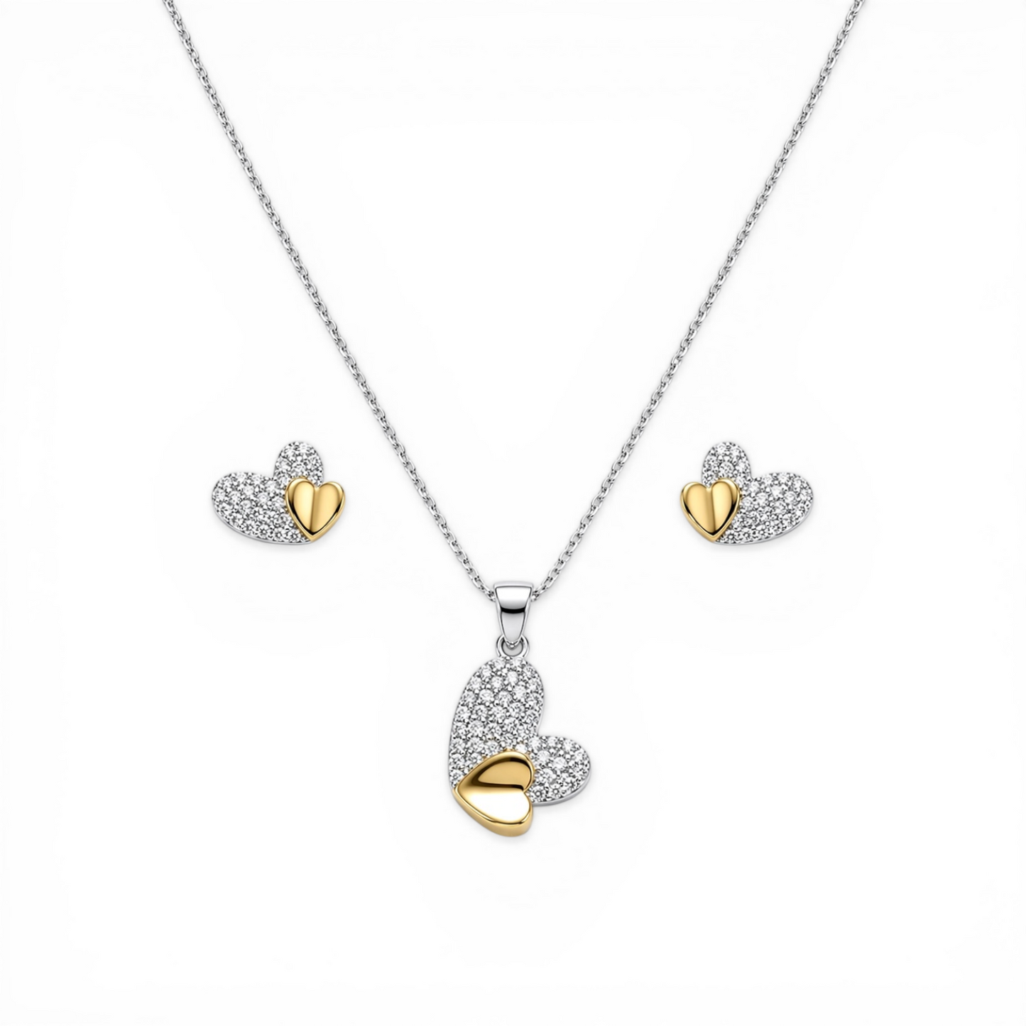 Dual Hearts Jewellery Set