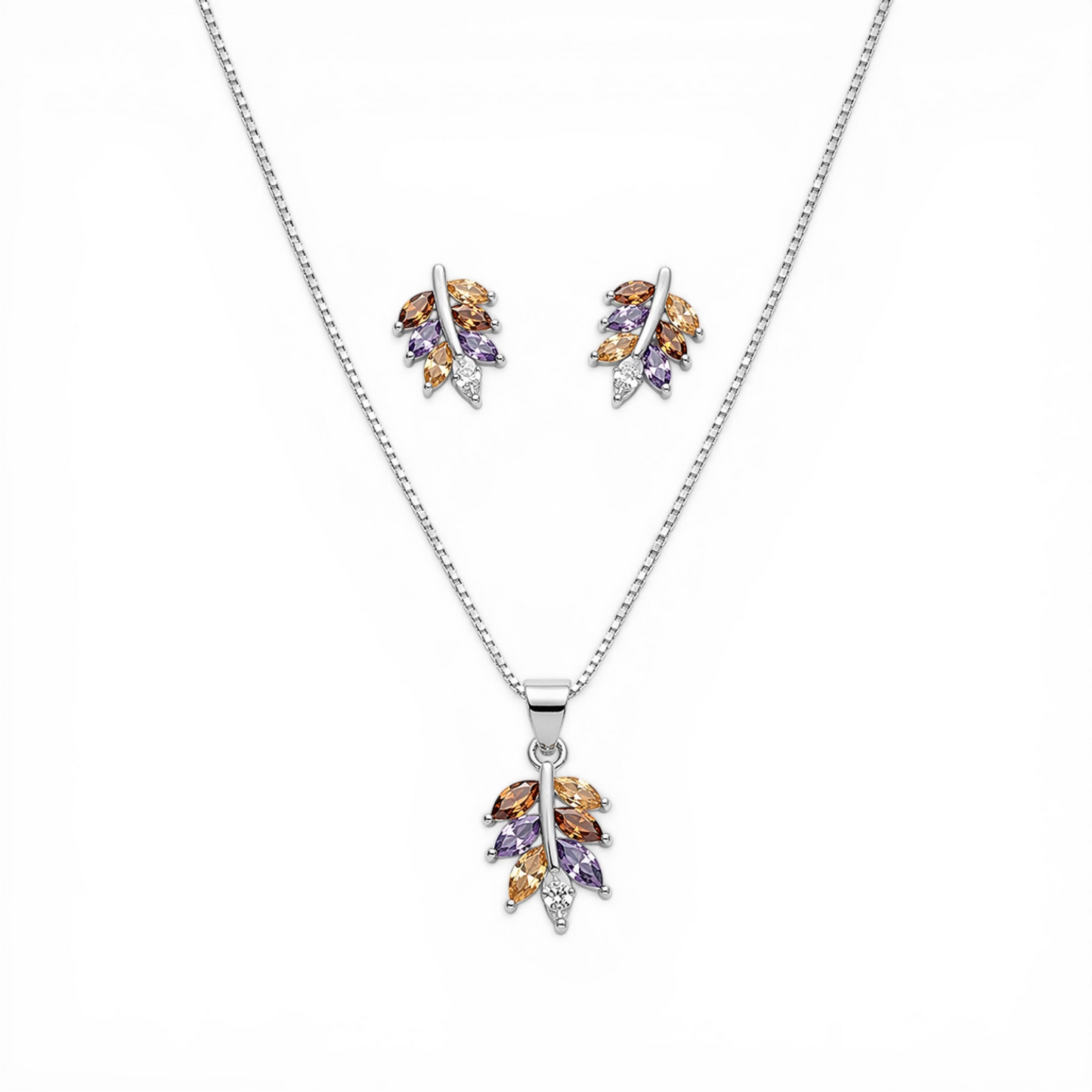 Coloured Petal Jewellery Set