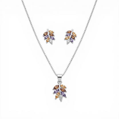 Coloured Petal Jewellery Set