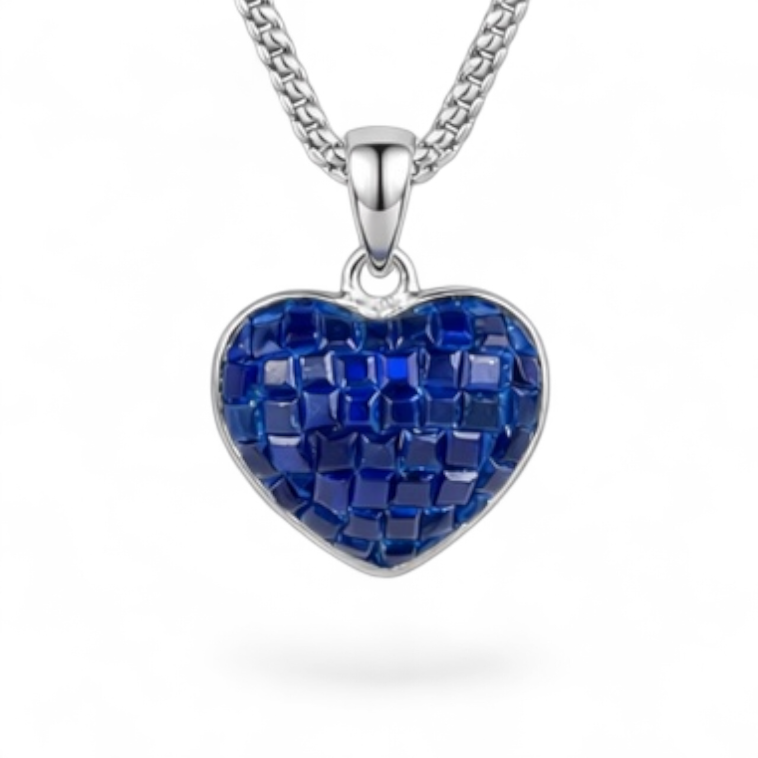 Sapphire Heart Chain Pendant