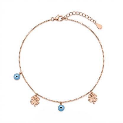 Rose Evil Eye Charm Anklets