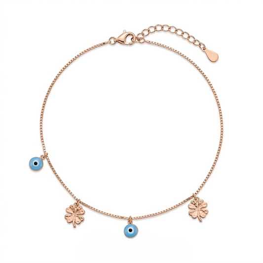 Rose Evil Eye Charm Anklets