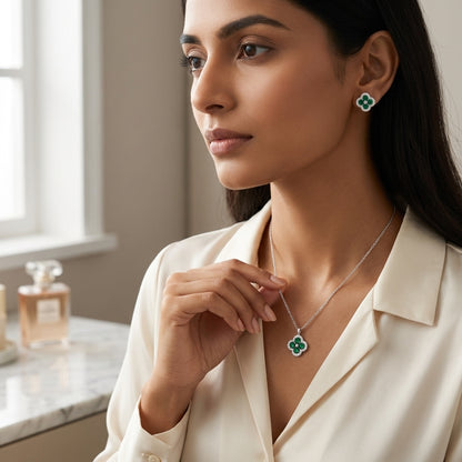 Emerald Clover Jewellery Set