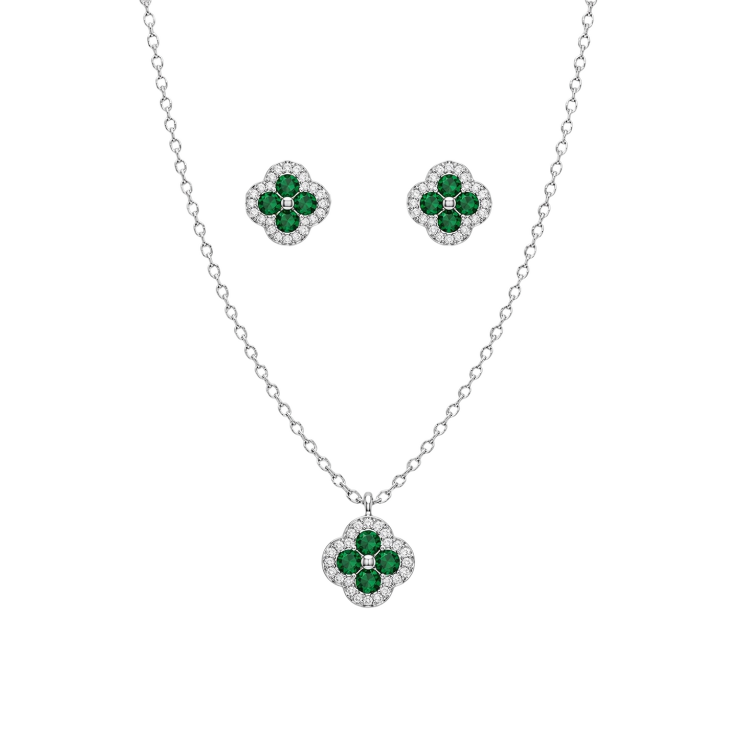 Emerald Clover Jewellery Set