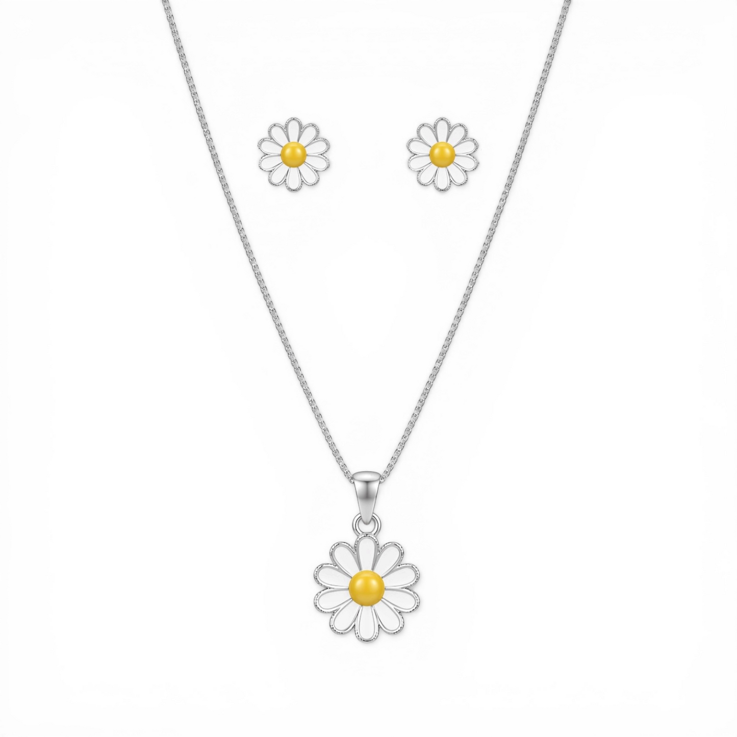 White Flower Jewellery Set