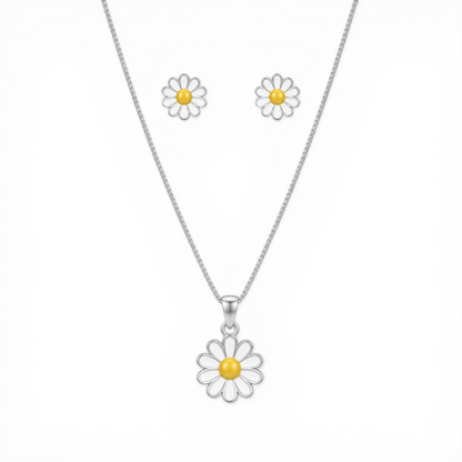 White Flower Jewellery Set
