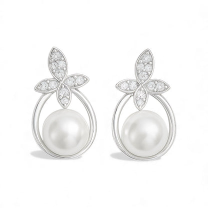 Glitz Fleur Pearl Earrings