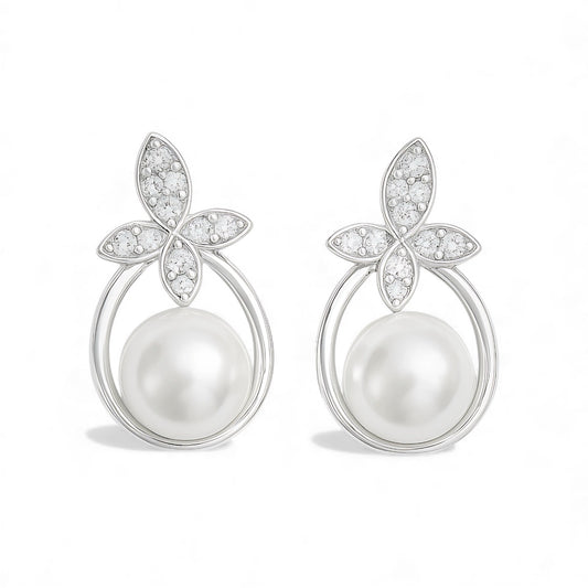 Glitz Fleur Pearl Earrings