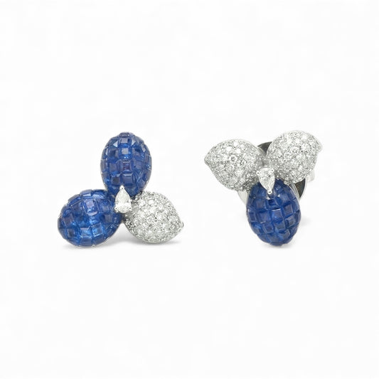 Sapphire Trefoil Earrings