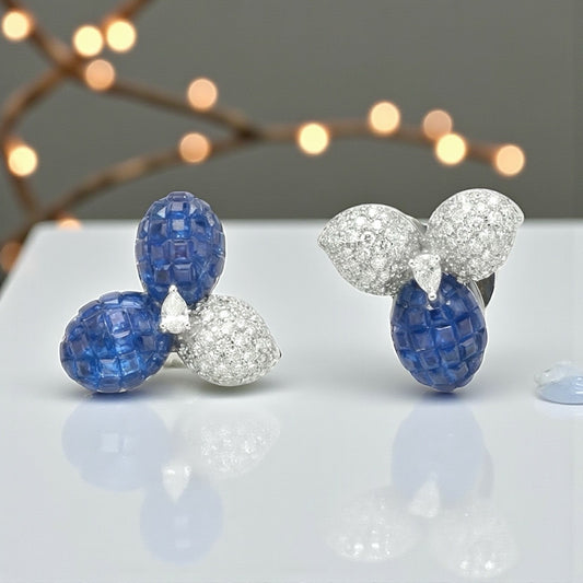 Sapphire Trefoil Earrings