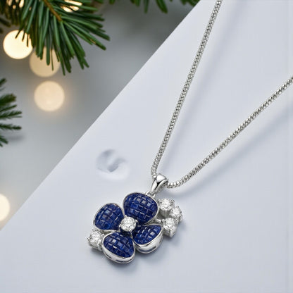 Sapphire Blossom Chain Pendant