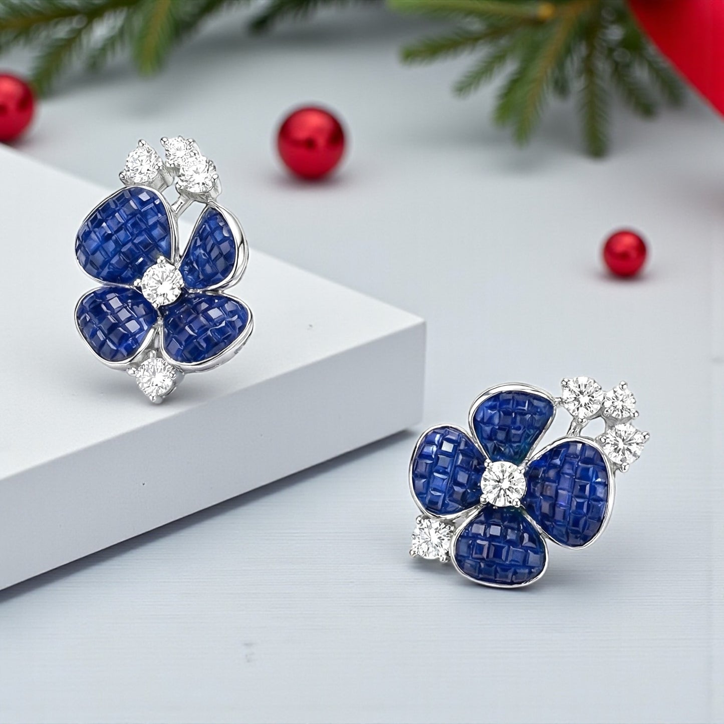 Sapphire Blossom Earrings