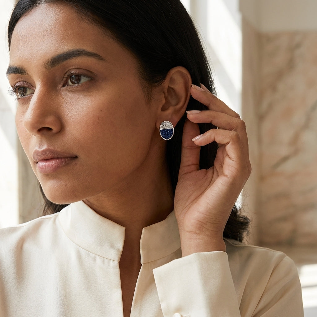 Sapphire Arc Earrings