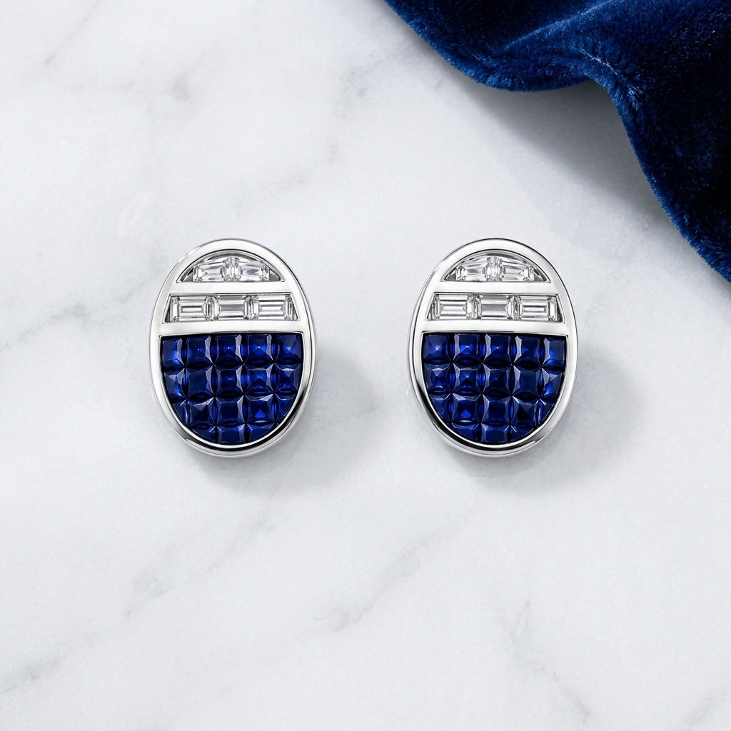 Sapphire Arc Earrings
