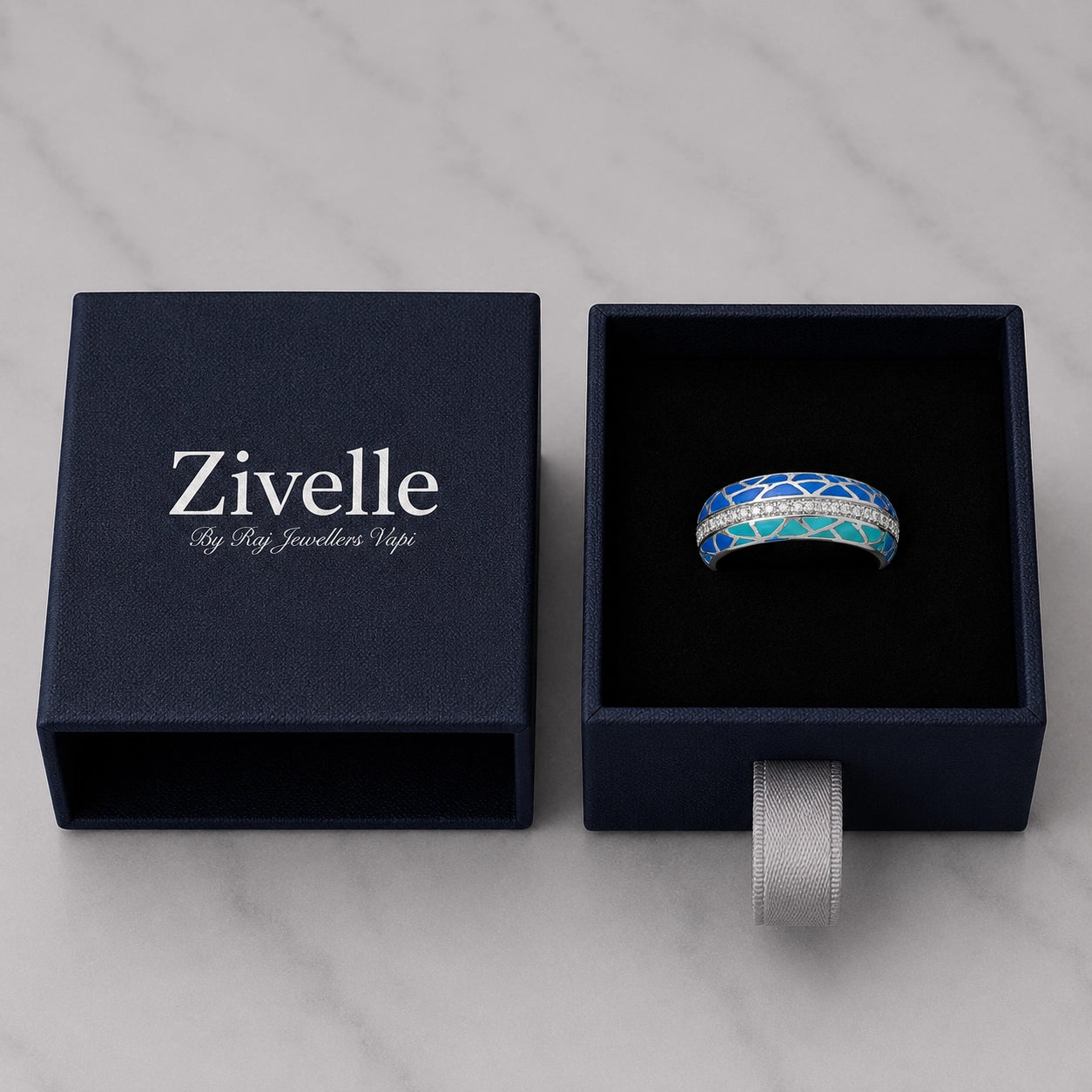 Azure Mosaic Ring
