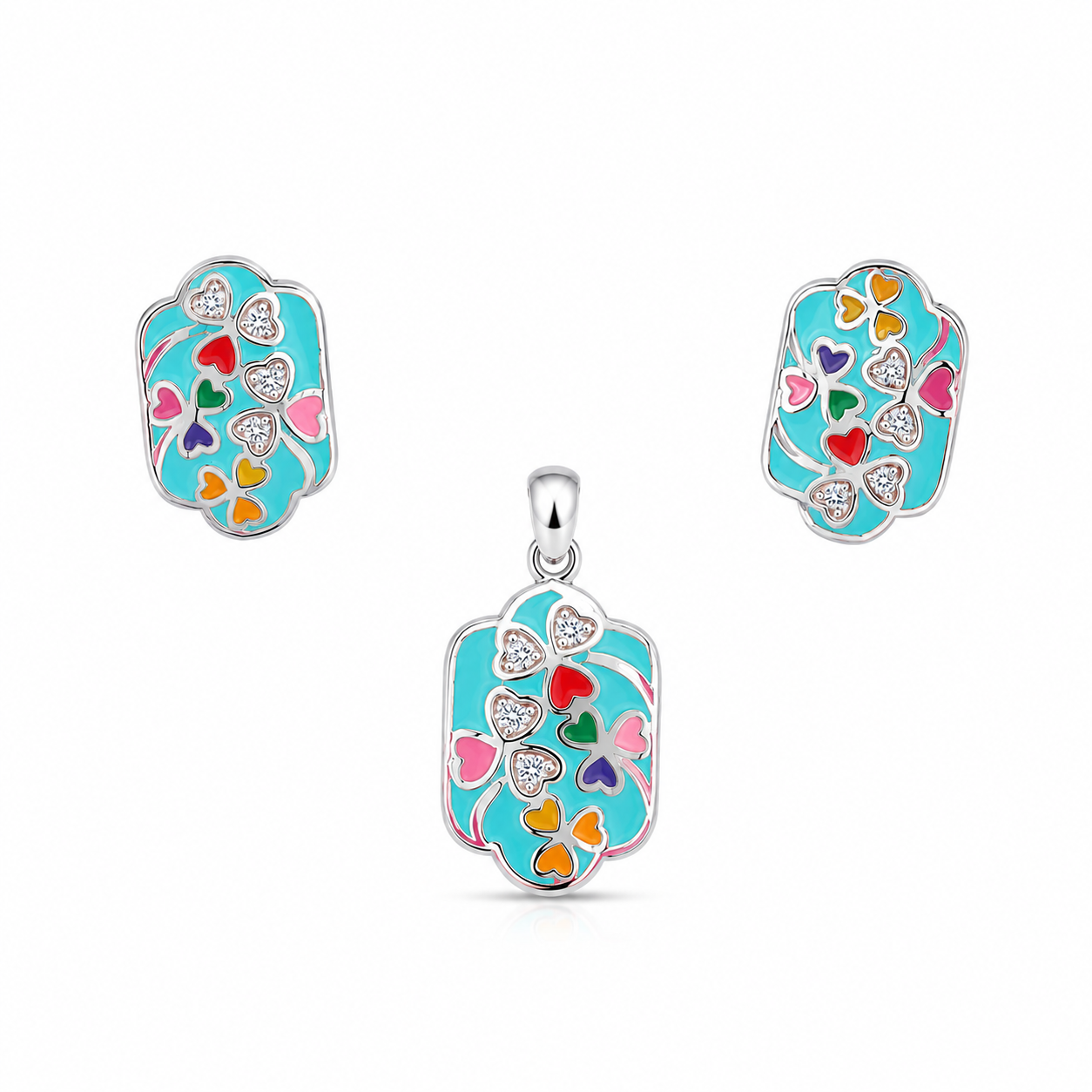 Enamel Amora Pendant set