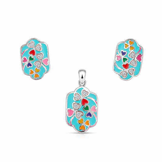 Enamel Amora Pendant set