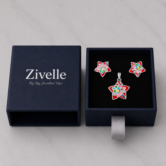 Enamel Stella Pendant Set