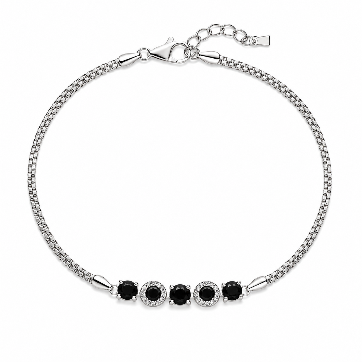 Obsidian Halo Bracelet