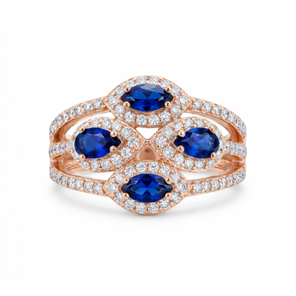 Rose Bluecrest Ring
