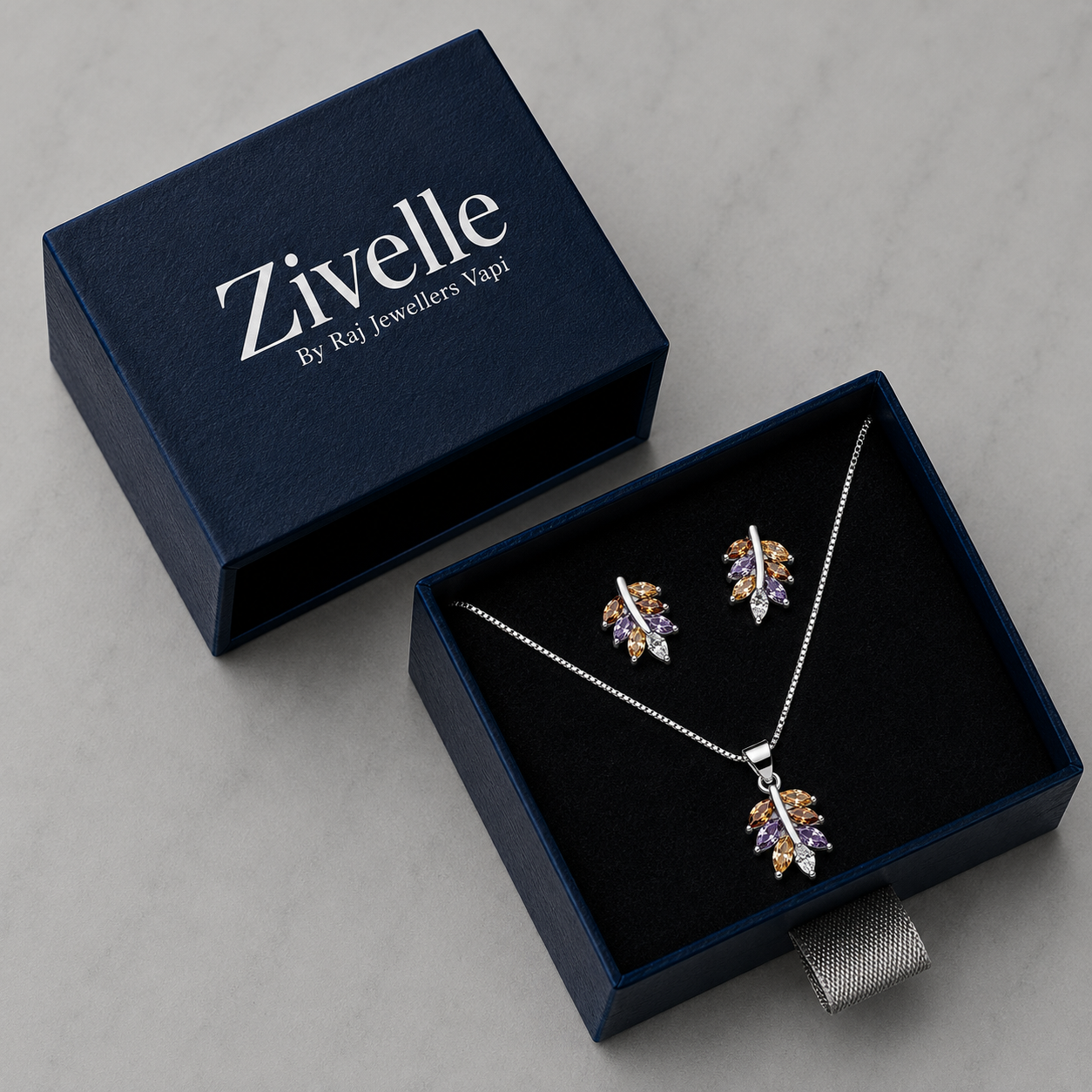 Coloured Petal Jewellery Set