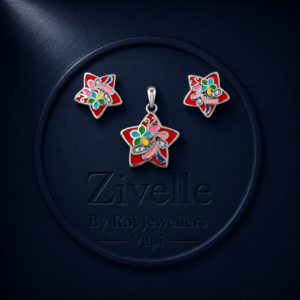 Enamel Stella Pendant Set