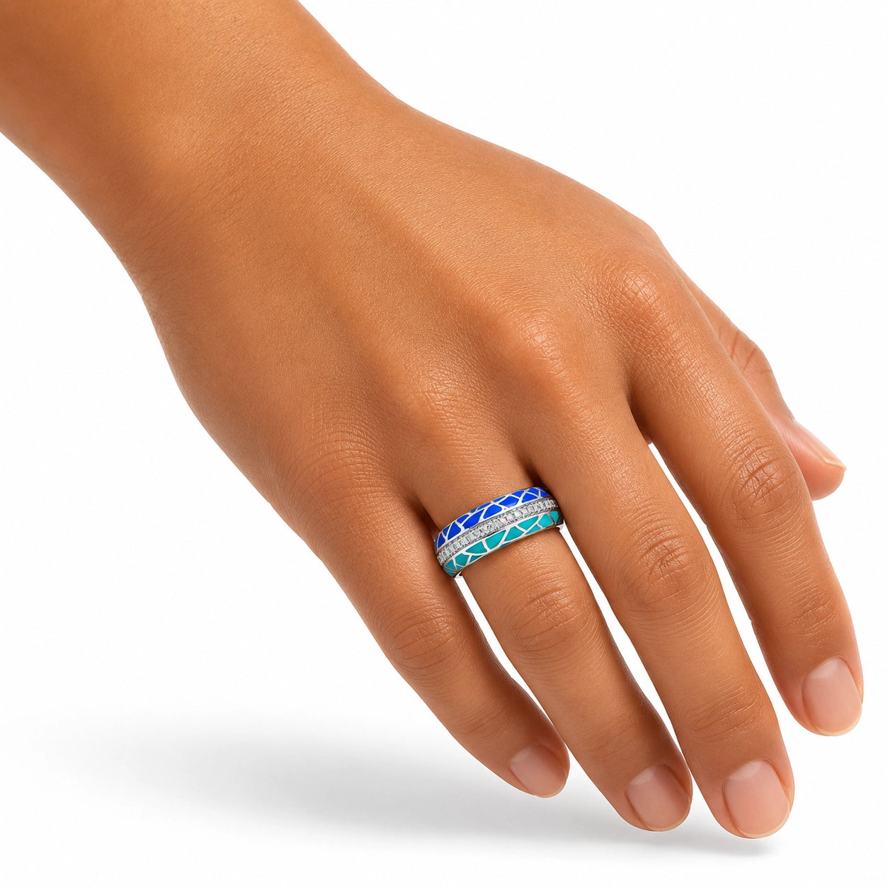 Azure Mosaic Ring