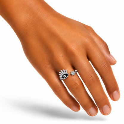 Evil Eye Crown Toe Ring
