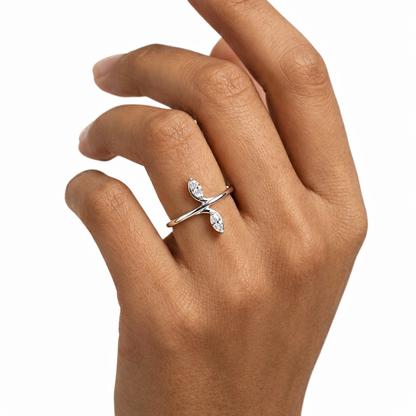 Glitz Twinleaf Ring